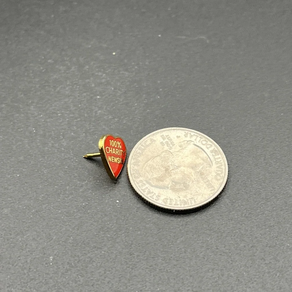 100%‎ Charity Newsie Red Heart Lapel Hat Pin